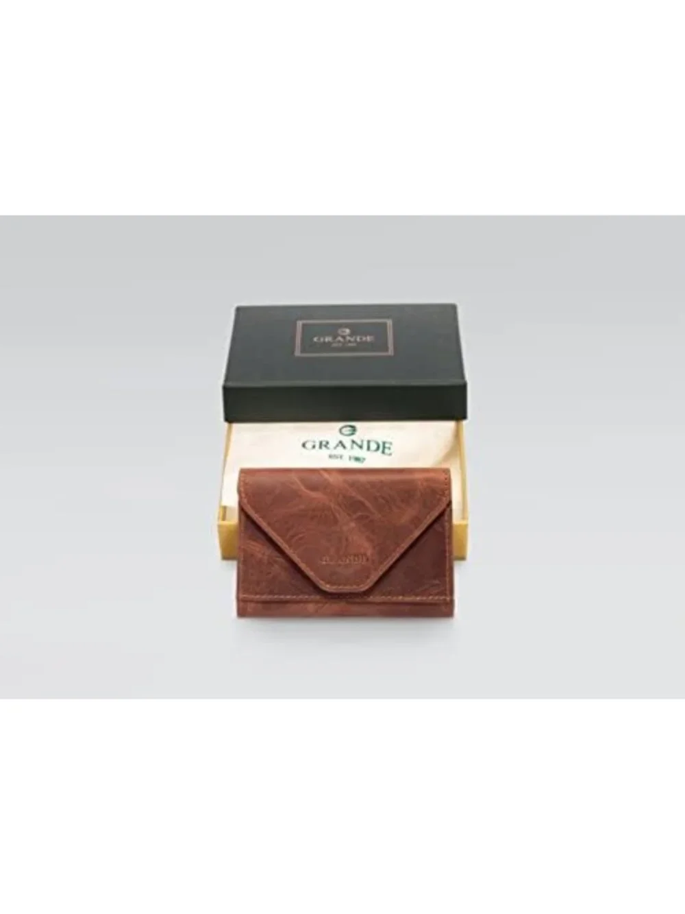 Genuine Leather Slim Card Holder Wallet for Women & Men - Minimalist Accordion